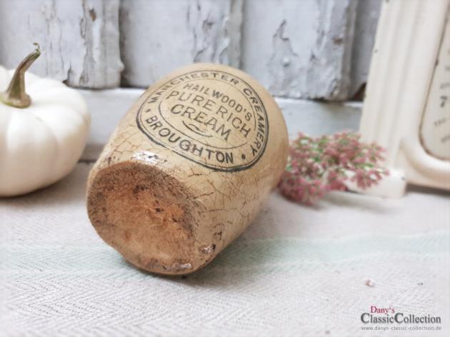 VERKAUFT ! 2 antike Steingut Cream Pötte ~ Hailwoods Rich Cream Manchester ~ Vase ~ Pottery ~ englisches Steingut ~ Werbung ~ Keiller Dundee