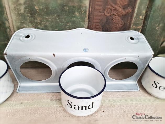 VERKAUFT ! Sand Soda Seife aus Emaille im Wandboard ~ Wabenmuster ~ Artdeco ~ Küchenhelfer ~ Küchendeko ~ Landhausküche