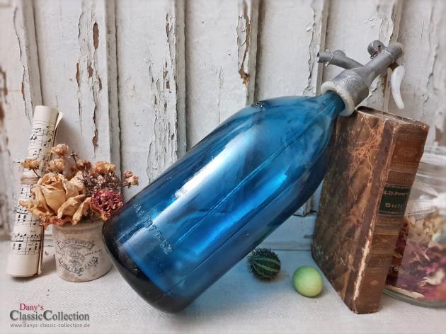 VERKAUFT ! Soda Syphon ~ Sodaflasche ~ Seltzer Flasche blau ~ Vintage Wasserspender ~ Home Decor ~ Brocante Deko ~ Shabby Chic ~ Fixer Upperdaflasche ~ shabby chic deco ~ vintage interior ~ brocante home style