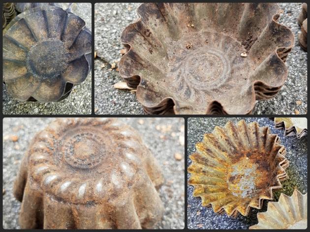 VERKAUFT ! Antike Ø 9,8 cm Brioche Förmchen  ~ Muffin Formen ~ Shabby chic ~ Brocante Deko