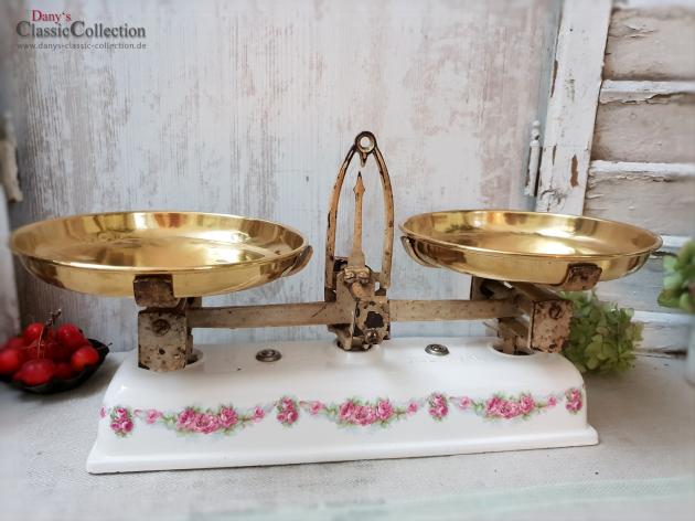 VERKAUFT ! Roberval Küchenwaage Rosendekor Vintage kitchen rose decor