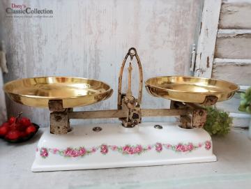 VERKAUFT ! Roberval Küchenwaage Rosendekor Vintage kitchen rose decor