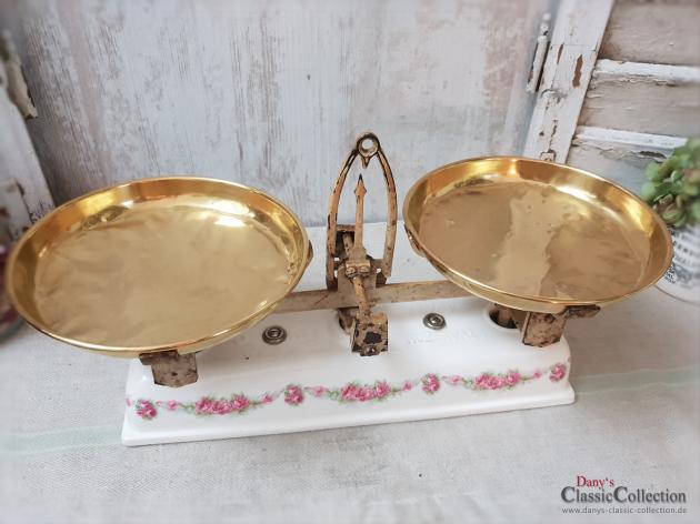 VERKAUFT ! Roberval Küchenwaage Rosendekor Vintage kitchen rose decor