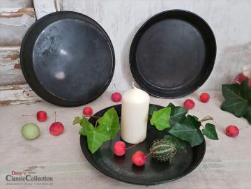 VERKAUFT ! Backblech Ø 26,5 cm ~ Pizzablech ~ Kuchenblech ~ Tablett ~ Untersetzer ~ Vintage Dekoration ~ Landhaus Küchendeko ~ Gartendeko