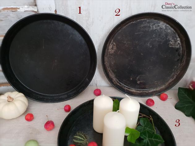 VERKAUFT ! Backblech Ø 26,5 cm ~ Pizzablech ~ Kuchenblech ~ Tablett ~ Untersetzer ~ Vintage Dekoration ~ Landhaus Küchendeko ~ Gartendeko