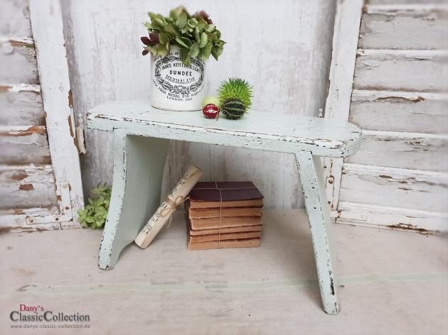 VERKAUFT ! Shabby Schemel weiß ~ alter Hocker ~ alter Holzhocker ~ Holzbank ~ Beistelltisch ~ Vintage Shabby chic