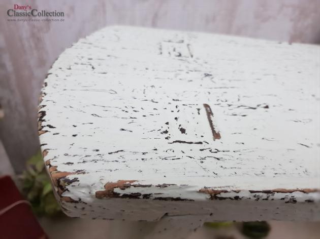 VERKAUFT ! Shabby Schemel weiß ~ alter Hocker ~ alter Holzhocker ~ Holzbank ~ Beistelltisch ~ Vintage Shabby chic