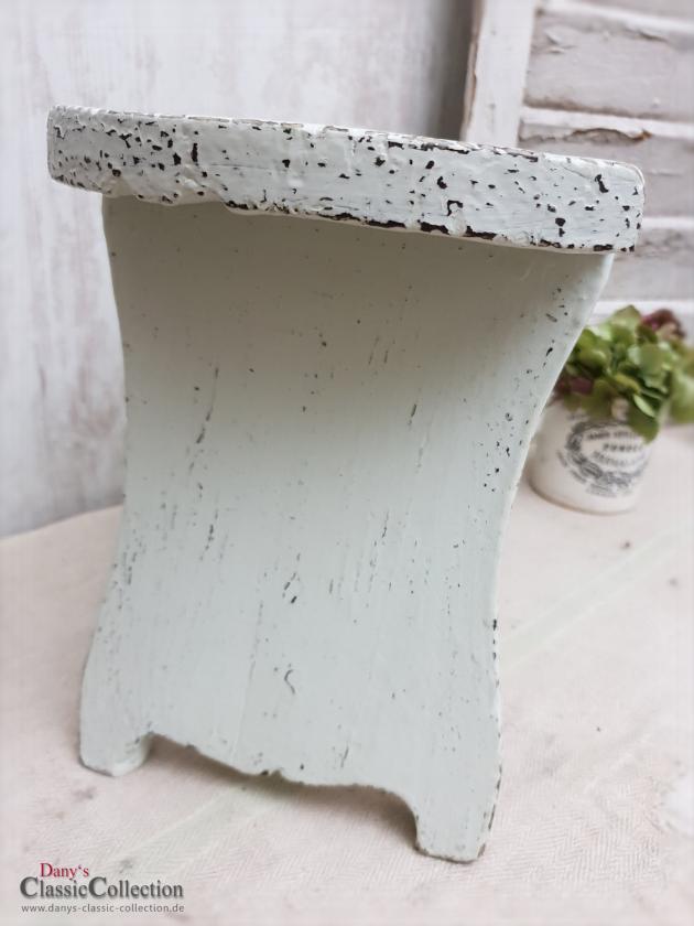 VERKAUFT ! Shabby Schemel weiß ~ alter Hocker ~ alter Holzhocker ~ Holzbank ~ Beistelltisch ~ Vintage Shabby chic