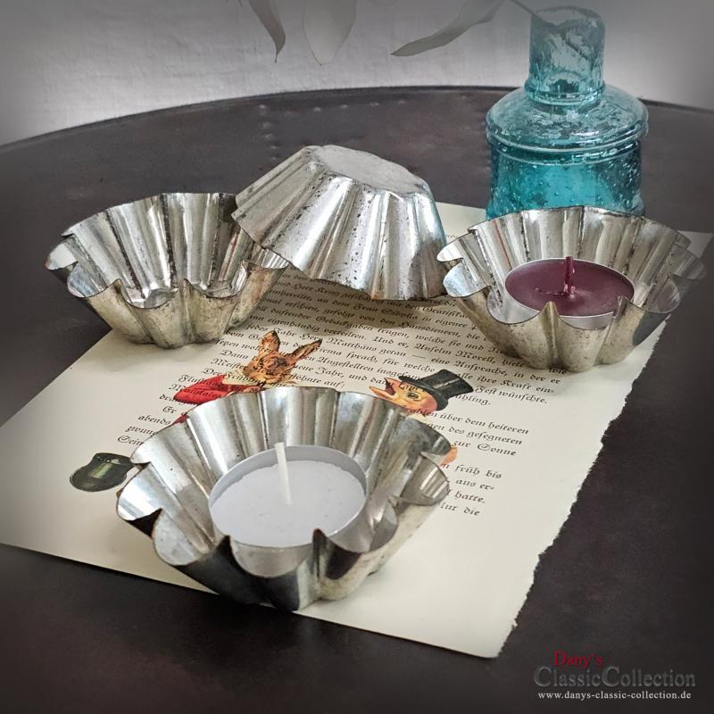 Muffin Backförmchen ~ Brioche Backformen ~ Vintage Backform ~ Weißblech Backform ~ Kerzen Deko ~ Vintage Deko ~ Landhausküche