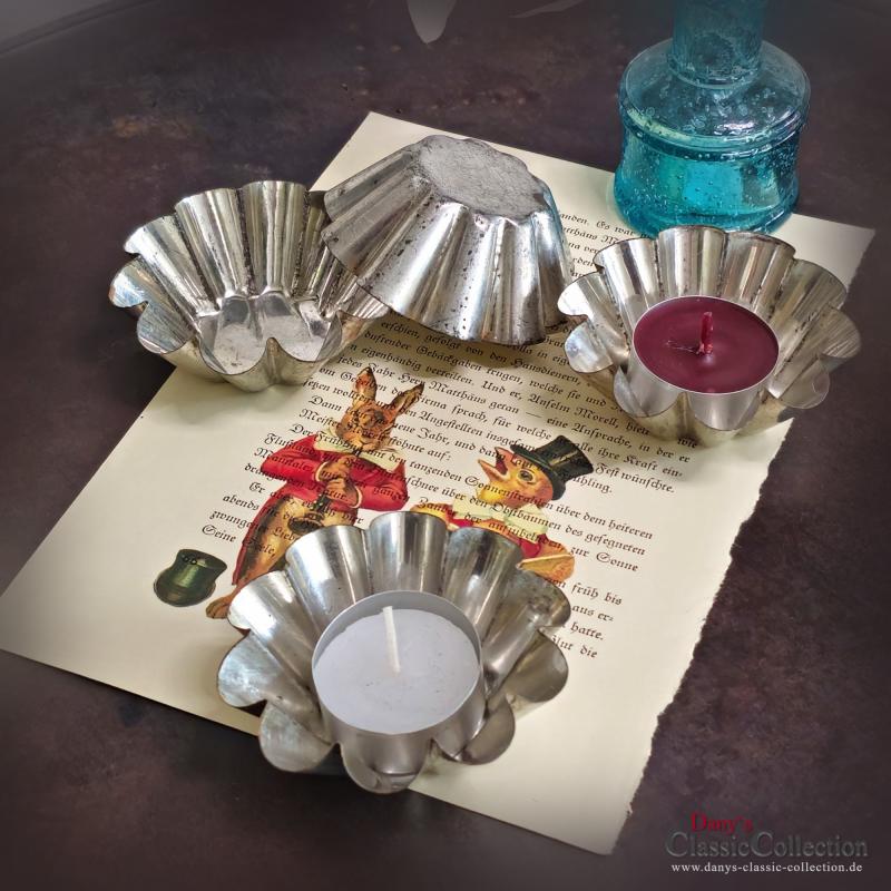 Muffin Backförmchen ~ Brioche Backformen ~ Vintage Backform ~ Weißblech Backform ~ Kerzen Deko ~ Vintage Deko ~ Landhausküche