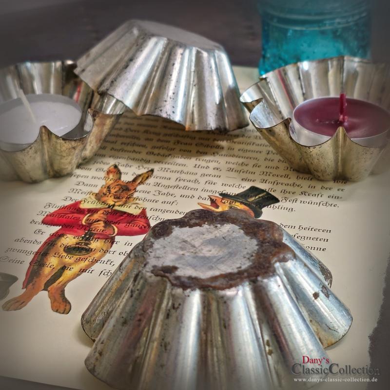 Muffin Backförmchen ~ Brioche Backformen ~ Vintage Backform ~ Weißblech Backform ~ Kerzen Deko ~ Vintage Deko ~ Landhausküche